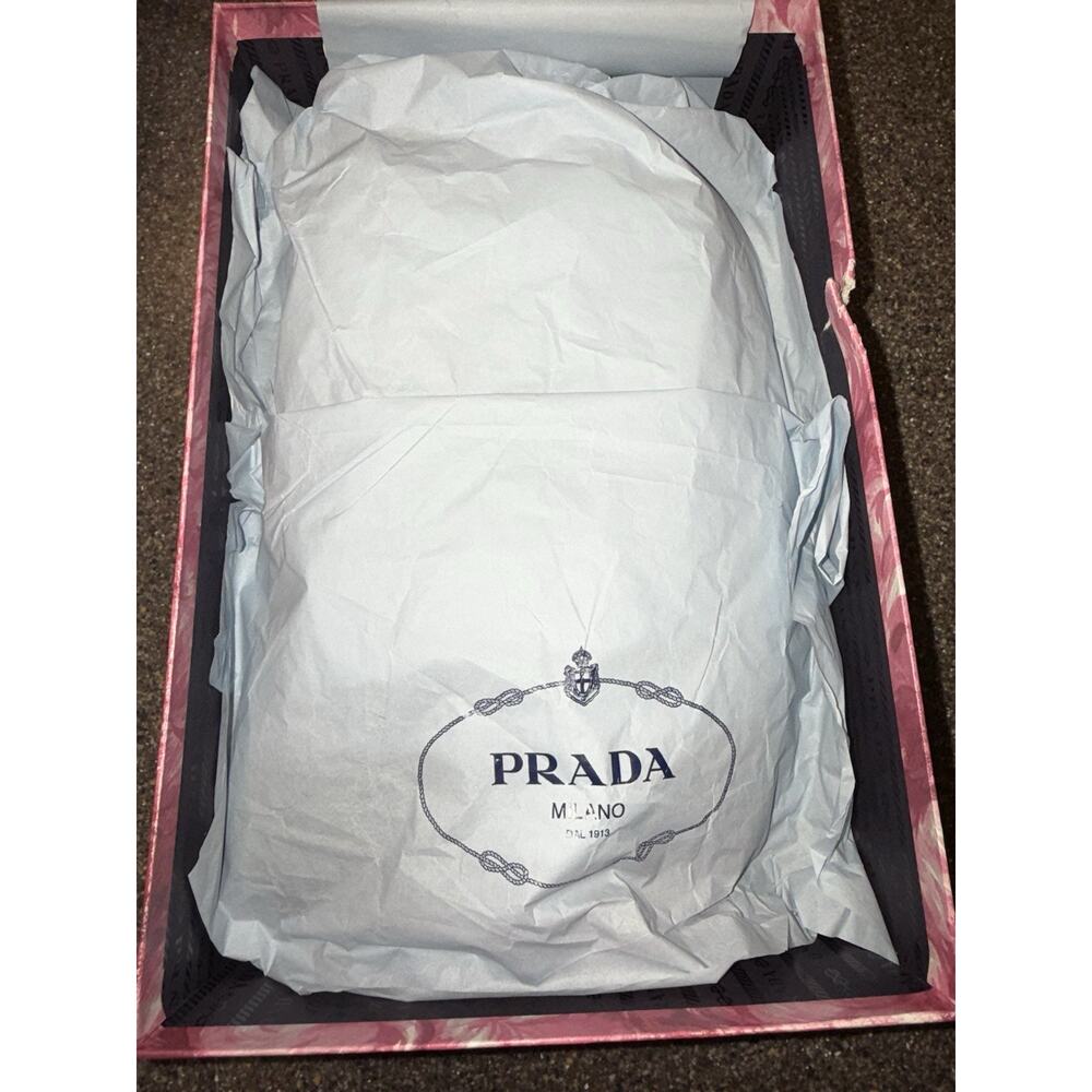 PRADA RUNWAY GOAT LOAFER SLIPPER SHOES 1D892H FUR BLACK RED NIB Size 38 - Picture 7 of 7